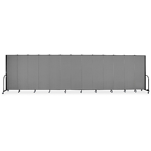 Screenflex Portable Room Dividers 72" Height x 24.1 ft Length - Black Metal Frame - Polyester - Stone - 1 Each (CFSL6013DG)