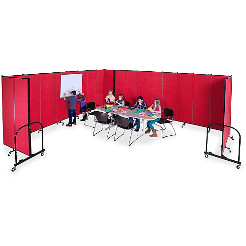 Screenflex Portable Room Dividers 72" Height x 24.1 ft Length - Black Metal Frame - Polyester - Stone - 1 Each (CFSL6013DG)