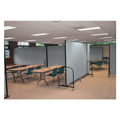 Screenflex Portable Room Dividers 72" Height x 13.1 ft Length - Black Metal Frame - Polyester - Stone - 1 Each (CFSL607DG)