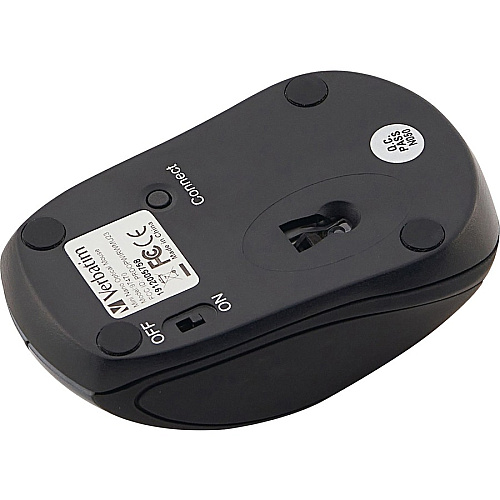 Verbatim Wireless Mini Travel Optical Mouse - Graphite Optical - Wireless - Radio Frequency - Graphite - USB - 1600 dpi - Scroll Wheel - 3 Button(s) - 1 Each (97470)