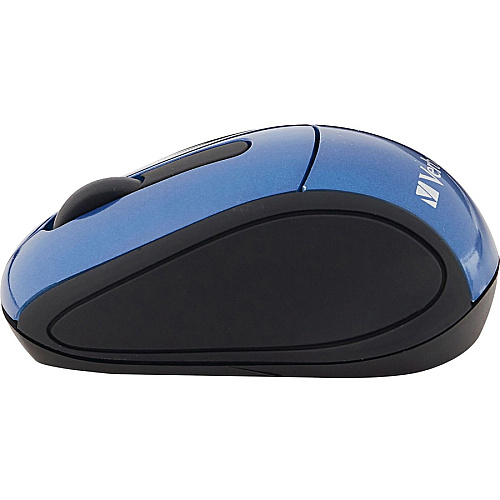 Verbatim Wireless Mini Travel Optical Mouse - Blue Optical - Wireless - Radio Frequency - Blue - USB 2.0 - 1600 dpi - Scroll Wheel - 3 Button(s) - 1 Each (97471)
