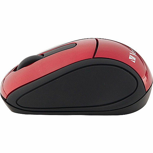 Verbatim Wireless Mini Travel Optical Mouse - Red Optical - Wireless - Radio Frequency - Red - USB - 1600 dpi - Scroll Wheel - 3 Button(s) - 1 Each (97540)