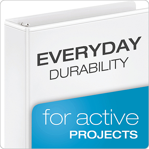 Cardinal Performer ClearVue Slant-D Ring Binder 1 1/2" Binder Capacity - Letter - 8 1/2" x 11" Sheet Size - 375 Sheet Capacity - 1 3/5" Spine Width - 3 x D-Ring Fastener(s) - 2 Inside Front & Back Pocket(s) - Vinyl - White - 1.18 lb - Label Hold (17400CB)