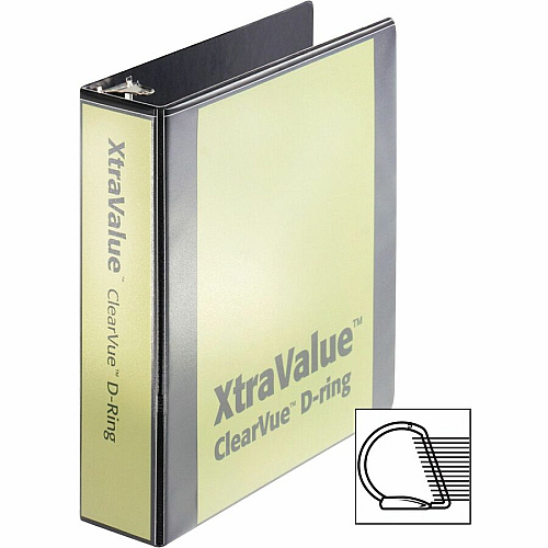 Cardinal Performer ClearVue Slant-D Ring Binder 2" Binder Capacity - Letter - 8 1/2" x 11" Sheet Size - 540 Sheet Capacity - 2 1/2" Spine Width - 3 Ring(s) - Fastener(s): D-Ring - Pocket(s): 2, Inside Front & Back - Vinyl - Black - 1.40 lb - Lab (17501CB)