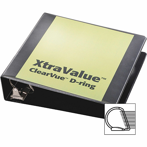 Cardinal Performer ClearVue Slant-D Ring Binder 2" Binder Capacity - Letter - 8 1/2" x 11" Sheet Size - 540 Sheet Capacity - 2 1/2" Spine Width - 3 Ring(s) - Fastener(s): D-Ring - Pocket(s): 2, Inside Front & Back - Vinyl - Black - 1.40 lb - Lab (17501CB)