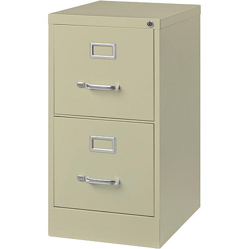 Lorell Fortress Series 22" Commercial-Grade Vertical File Cabinet 15" Width x 22" Depth x 28.4" Height - 2 x Drawer(s) for File - Letter - Lockable, Ball-bearing Suspension - Putty - Steel - Recycled (LLR42290)