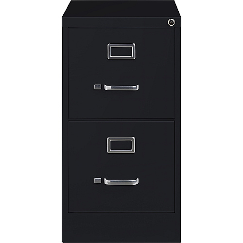 Lorell Fortress Series 22" Commercial-Grade Vertical File Cabinet 15" Width x 22" Depth x 28.4" Height - 2 x Drawer(s) for File - Letter - Lockable, Ball-bearing Suspension - Black - Steel - Recycled (LLR42291)