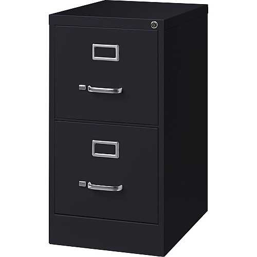 Lorell Fortress Series 22" Commercial-Grade Vertical File Cabinet 15" Width x 22" Depth x 28.4" Height - 2 x Drawer(s) for File - Letter - Lockable, Ball-bearing Suspension - Black - Steel - Recycled (LLR42291)