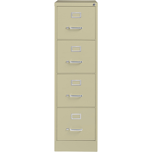 Lorell Fortress Series 22" Commercial-Grade Vertical File Cabinet 15" Width x 22" Depth x 52" Height - 4 x Drawer(s) for File - Letter - Lockable, Ball-bearing Suspension - Putty - Steel - Recycled (LLR42293)