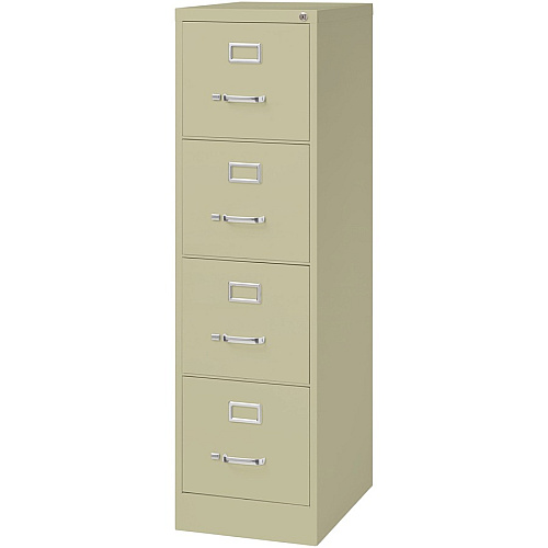Lorell Fortress Series 22" Commercial-Grade Vertical File Cabinet 15" Width x 22" Depth x 52" Height - 4 x Drawer(s) for File - Letter - Lockable, Ball-bearing Suspension - Putty - Steel - Recycled (LLR42293)
