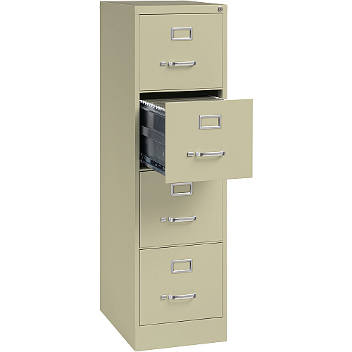 Lorell Fortress Series 22" Commercial-Grade Vertical File Cabinet 15" Width x 22" Depth x 52" Height - 4 x Drawer(s) for File - Letter - Lockable, Ball-bearing Suspension - Putty - Steel - Recycled (LLR42293)