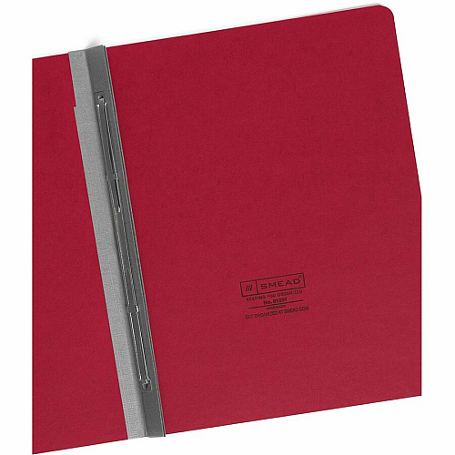 Smead Letter Recycled Fastener Folder 3" Folder Capacity - 8 1/2" x 11" - 3" Expansion - 1 Fastener(s) - 25 pt. - Pressboard - Bright Red - Metal Compressor, Hinged - 100% Paper Recycled - 1 Each (81251)