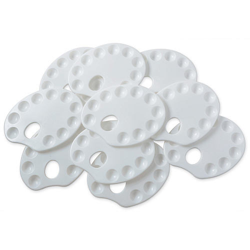 Creativity Street Palette Shaped Plastic Paint Trays White - Plastic - 10 / Pack (5923)