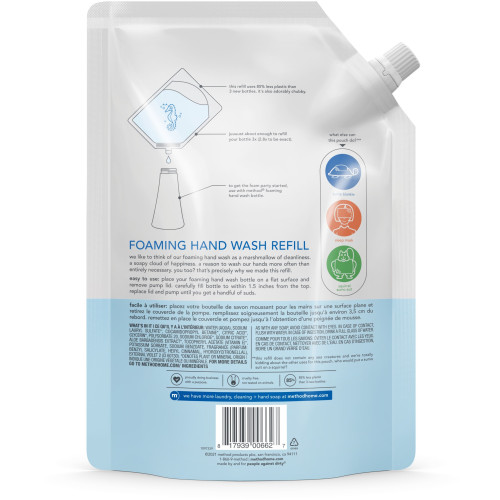 Method Foaming Hand Wash Refill, Sweet Water, 28 oz Pouch (00662