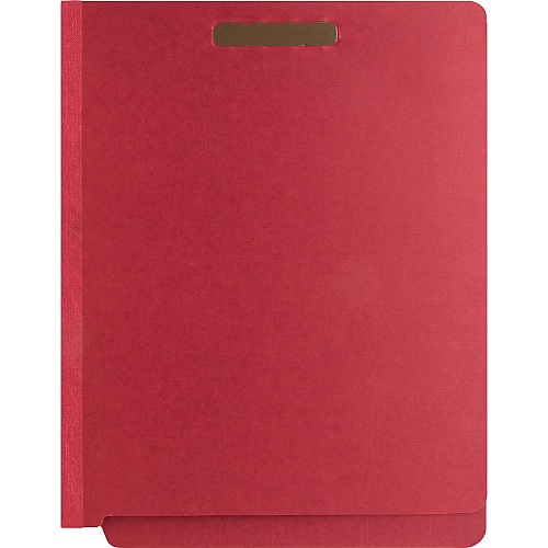 Nature Saver Letter Recycled Classification Folder 8 1/2" x 11" - End Tab Location - 2 Divider(s) - 25 pt. - Fiberboard - Bright Red - 100% Recycled - 10 / Box (SP17372)