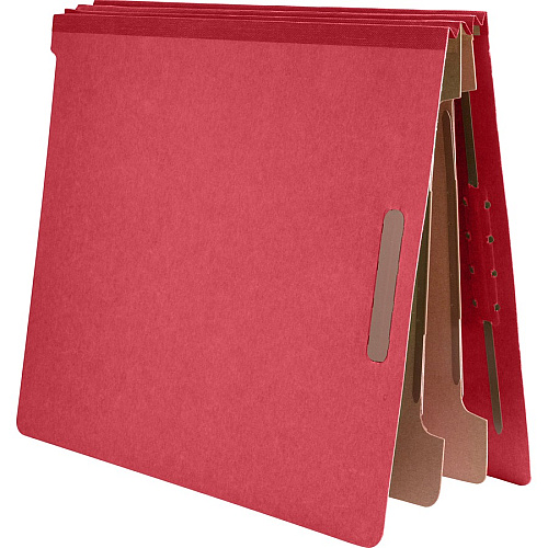 Nature Saver Letter Recycled Classification Folder 8 1/2" x 11" - End Tab Location - 2 Divider(s) - 25 pt. - Fiberboard - Bright Red - 100% Recycled - 10 / Box (SP17372)