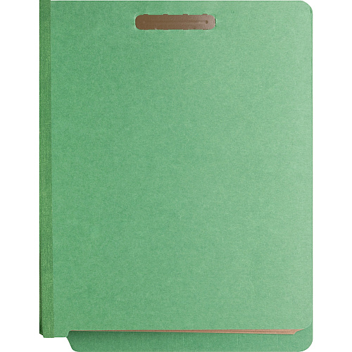 Nature Saver Letter Recycled Classification Folder 8 1/2" x 11" - End Tab Location - 2 Divider(s) - 25 pt. - Fiberboard - Green - 100% Recycled - 10 / Box (SP17373)