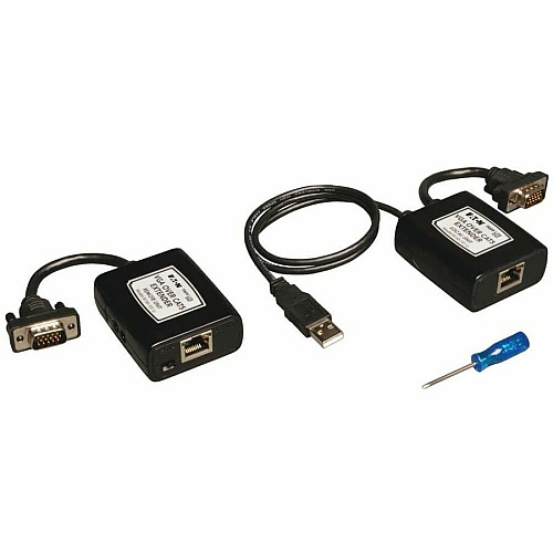 Eaton Tripp Lite Series VGA over Cat5/6 Extender Kit, Transmitter/Receiver for Video, USB Powered, Up to 500 ft. (152 m), TAA 1 Input Device - 1 Output Device - 500 ft Range - 2 x Network (RJ-45) - 1 x USB - 1 x VGA In - 1 x VGA Out - 1920 x 14 (B130101U)