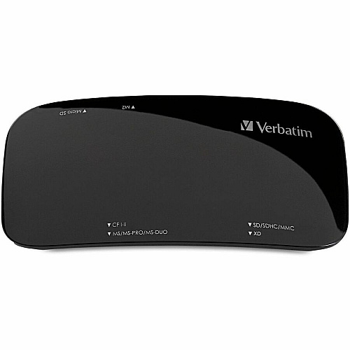 Verbatim USB 2.0 Universal Card Reader 15-in-1 - CompactFlash Type I, CompactFlash Type II, Microdrive, Memory Stick Duo, Memory Stick PRO, Memory Stick PRO Duo, Memory Stick Duo (MagicGate), SD, SDHC, miniSD, microSD, ... - USB 2.0 - External1 Ea (97705)