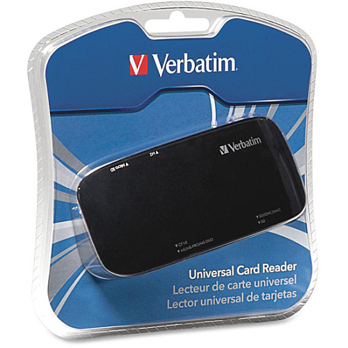 Verbatim USB 2.0 Universal Card Reader 15-in-1 - CompactFlash Type I, CompactFlash Type II, Microdrive, Memory Stick Duo, Memory Stick PRO, Memory Stick PRO Duo, Memory Stick Duo (MagicGate), SD, SDHC, miniSD, microSD, ... - USB 2.0 - External1 Ea (97705)