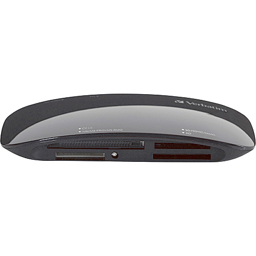 Verbatim USB 2.0 Universal Card Reader 15-in-1 - CompactFlash Type I, CompactFlash Type II, Microdrive, Memory Stick Duo, Memory Stick PRO, Memory Stick PRO Duo, Memory Stick Duo (MagicGate), SD, SDHC, miniSD, microSD, ... - USB 2.0 - External1 Ea (97705)