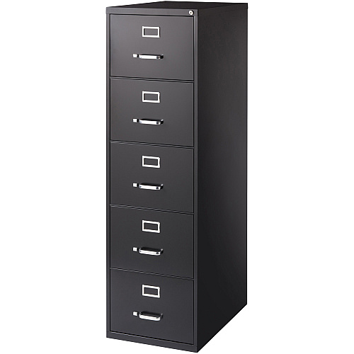 Lorell Fortress Series 26-1/2" Commercial-Grade Vertical File Cabinet 18" Width x 26.5" Depth x 61" Height - 5 x Drawer(s) for File - Legal - Vertical - Heavy Duty, Security Lock, Ball-bearing Suspension - Black - Steel - Recycled (LLR48501)