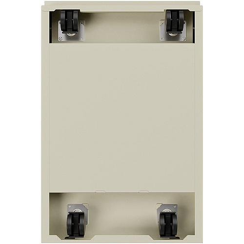 Lorell 20" Box/Box/File Mobile File Cabinet with Full-Width Pull 15" Width x 20" Depth x 27.8" Height - Letter - Ball-bearing Suspension, Security Lock, Recessed Handle - Putty - Steel - Recycled (LLR49520)
