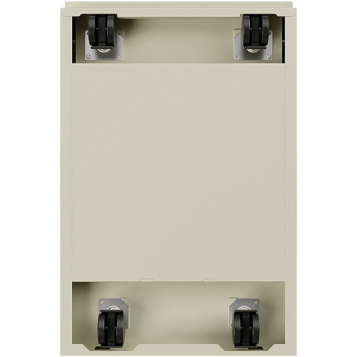 Lorell 20" File/File Mobile File Cabinet with Full-Width Pull 15" Width x 20" Depth x 27.8" Height - Letter - Recessed Handle, Ball-bearing Suspension, Security Lock - Putty - Steel - Recycled (LLR49523)