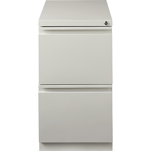 Lorell 20" File/File Mobile File Cabinet with Full-Width Pull 15" Width x 20" Depth x 27.8" Height - Letter - Ball-bearing Suspension, Recessed Handle, Security Lock - Light Gray - Steel - Recycled (LLR49525)