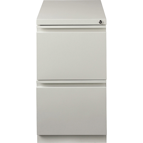 Lorell 20" File/File Mobile File Cabinet with Full-Width Pull 15" Width x 20" Depth x 27.8" Height - Letter - Ball-bearing Suspension, Recessed Handle, Security Lock - Light Gray - Steel - Recycled (LLR49525)