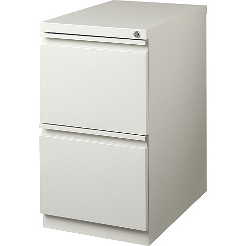 Lorell 20" File/File Mobile File Cabinet with Full-Width Pull 15" Width x 20" Depth x 27.8" Height - Letter - Ball-bearing Suspension, Recessed Handle, Security Lock - Light Gray - Steel - Recycled (LLR49525)