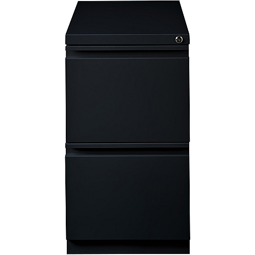 Lorell 23" File/File Mobile File Cabinet with Full-Width Pull 15" Width x 22.9" Depth x 27.8" Height - Letter - Vertical - Recessed Handle, Ball-bearing Suspension, Security Lock - Black - Steel - Recycled (LLR49530)