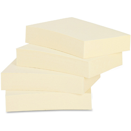 Business Source Yellow Adhesive Notes 1 7/8" Flag/Note Width x 1 3/8" Flag/Note Length - Rectangle - Unruled - Yellow - Self-adhesive, Removable - Recycled - 12 / Pack (BSN21459)