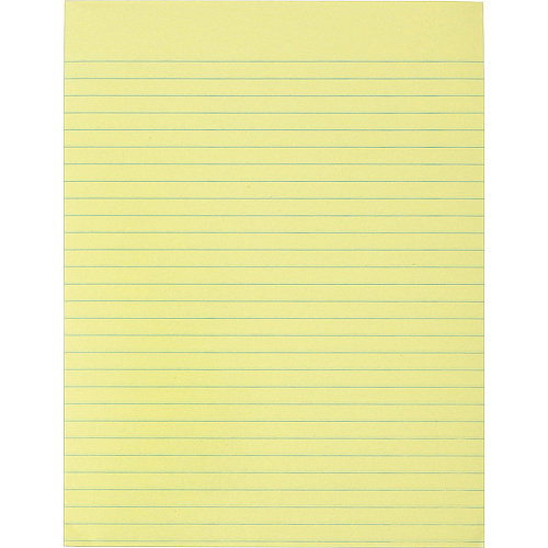Business Source Glued Top Ruled Memo Pads - Letter 50 Sheets - Glue - 16 lb Basis Weight - Letter - 8 1/2" x 11" Sheet Size - Canary Paper - 1 Dozen (BSN50551)