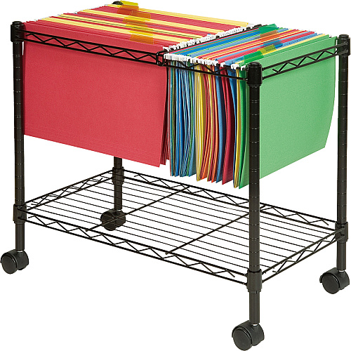 Lorell Mobile File Cart 4 Casters - Steel - 12.88" Width x 25.75" Depth x 20.50" Height - Black - 1 Each (LLR45651)