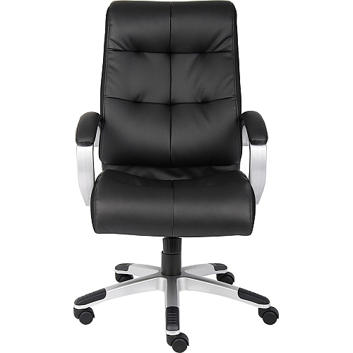 Lorell Classic Executive Office Chair Black Leather Seat - 5-star Base - Black - 1 Each (LLR62620)