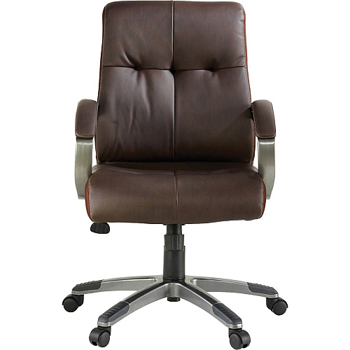 Lorell Low-back Executive Office Chair Brown Seat Color - Leather Seat Material - 5-star Base - Brown - 1 Each (LLR62623)