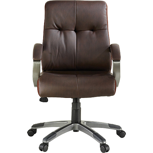 Lorell Low-back Executive Office Chair Brown Seat Color - Leather Seat Material - 5-star Base - Brown - 1 Each (LLR62623)