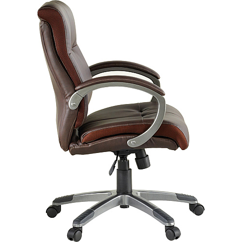 Lorell Low-back Executive Office Chair Brown Seat Color - Leather Seat Material - 5-star Base - Brown - 1 Each (LLR62623)