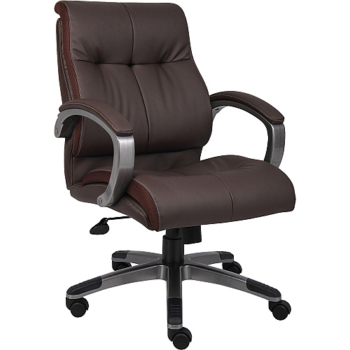 Lorell Low-back Executive Office Chair Brown Seat Color - Leather Seat Material - 5-star Base - Brown - 1 Each (LLR62623)