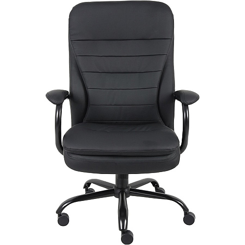 Lorell Big & Tall Double Cushion Executive High-Back Chair Black Seat Color - Leather Seat Material - Black Back Color - Leather Back Material - 5-star Base - Black - 1 Each (LLR62624)