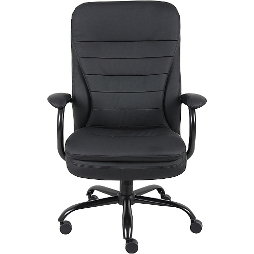 Lorell Big & Tall Double Cushion Executive High-Back Chair Black Seat Color - Leather Seat Material - Black Back Color - Leather Back Material - 5-star Base - Black - 1 Each (LLR62624)