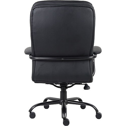 Lorell Big & Tall Double Cushion Executive High-Back Chair Black Seat Color - Leather Seat Material - Black Back Color - Leather Back Material - 5-star Base - Black - 1 Each (LLR62624)