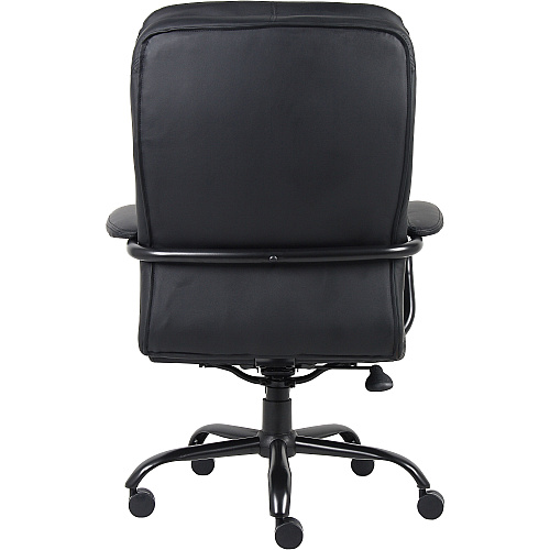 Lorell Big & Tall Double Cushion Executive High-Back Chair Black Seat Color - Leather Seat Material - Black Back Color - Leather Back Material - 5-star Base - Black - 1 Each (LLR62624)