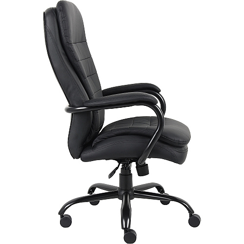 Lorell Big & Tall Double Cushion Executive High-Back Chair Black Seat Color - Leather Seat Material - Black Back Color - Leather Back Material - 5-star Base - Black - 1 Each (LLR62624)