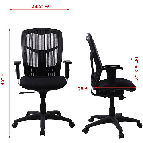 Lorell Executive Mesh High-back Swivel Chair Black Seat Color - Fabric Seat Material - Steel Frame Material - Black - 1 Each (LLR86205)