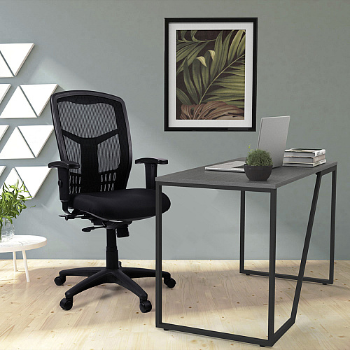 Lorell Executive Mesh High-back Swivel Chair Black Seat Color - Fabric Seat Material - Steel Frame Material - Black - 1 Each (LLR86205)