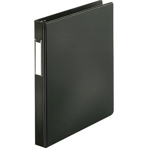 Business Source Slanted D-ring Binders 1" Binder Capacity - 3 Ring(s) - Fastener(s): D-Ring - Pocket(s): 2, Internal - Chipboard, Polypropylene - Black - PVC-free, Non-stick, Spine Label, Gap-free Ring, Non-glare, Heavy Duty, Open and Closed Tr (BSN33105)