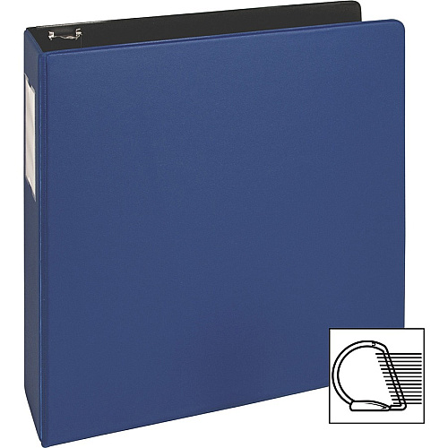 Business Source Slanted D-ring Binders 2" Binder Capacity - 3 Ring(s) - Fastener(s): D-Ring - Pocket(s): 2, Internal - Chipboard, Polypropylene - Blue - PVC-free, Non-stick, Spine Label, Gap-free Ring, Non-glare, Heavy Duty, Open and Closed Tri (BSN33111)