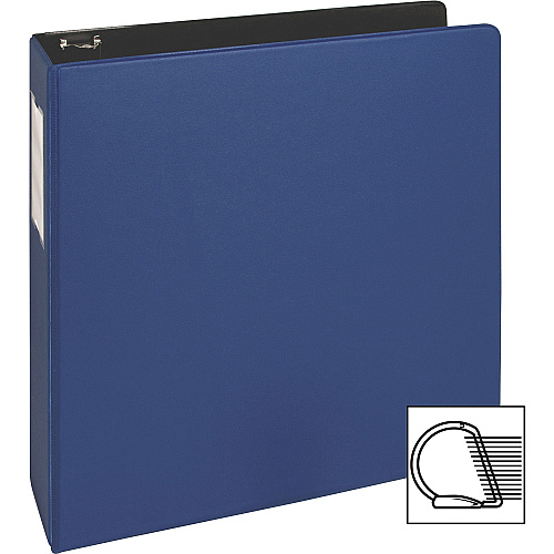 Business Source Slanted D-ring Binders 2" Binder Capacity - 3 Ring(s) - Fastener(s): D-Ring - Pocket(s): 2, Internal - Chipboard, Polypropylene - Blue - PVC-free, Non-stick, Spine Label, Gap-free Ring, Non-glare, Heavy Duty, Open and Closed Tri (BSN33111)